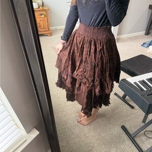 FP One Bohemian Brown Layered Skirt